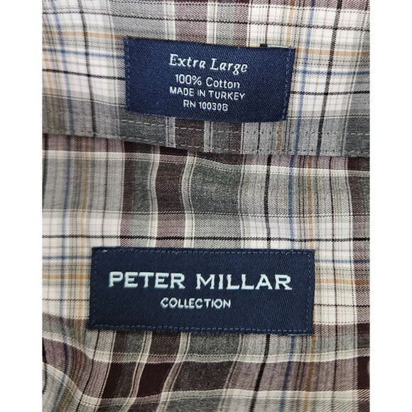 Peter Millar Mens Plaid Button-Up Shirt Extra Large Cotton Long Sleeve Casual - Picture 8 of 8